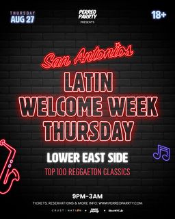 flyer for Latin Welcome Week Reggaeton on Houston -Perreo Party at Lower East Side NYC