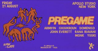 flyer for Apollo Studio presents Pregame