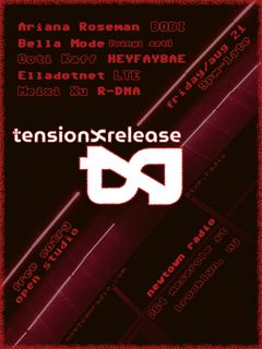 flyer for tension/release — open studio 02