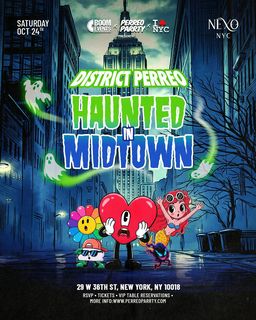 flyer for Haunted in Midtown Reggaeton Halloween Party Nightclub