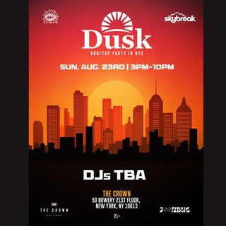 flyer for Joonbug Presents: Dusk Rooftop Party 08/23