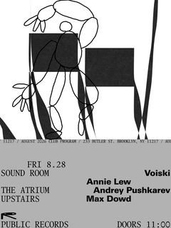 flyer for Voiski, Annie Lew / Andrey Pushkarev / Max Dowd