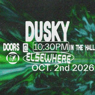 flyer for Dusky, dj poolboi (open to close), Rae Sada, shimmer: After Wes, dunne, fruitgrl, softsky