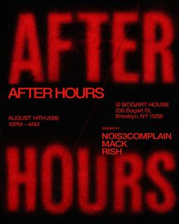 flyer for After Hours with Nois3complain