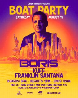 flyer for Listen Brooklyn presents: BORIS - the boat party