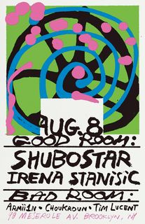 flyer for Shubostar, Irena Stanisic, Armii1n, Choukroun, Tim Lucent