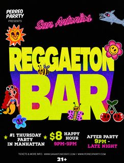 flyer for #1 REGGAETON BAR in Manhattan Party, Latin Thursday Night