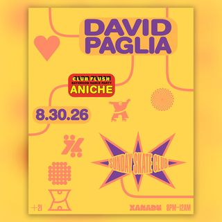 flyer for Sunday Skate Club feat. David Paglia, Club Flush: ANICHE (skate all night)