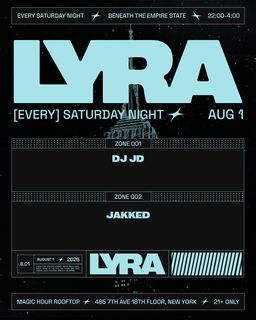 flyer for JAKKED AT LYRA
