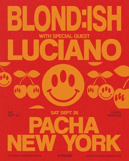 flyer for BLOND:ISH with special guest Luciano