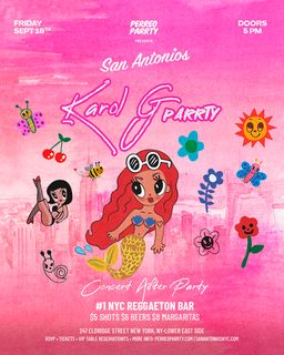 flyer for KAROL G Bichota Party Cocktail Reggaeton Bar NYC