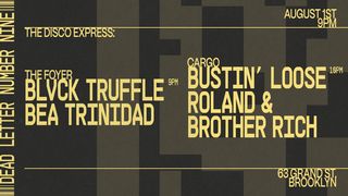 flyer for The Disco Express: Blvck Truffle, Bea Trinidad, Bustin' Loose, Roland & Brother Rich