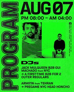 flyer for Outer Heaven presents: Jack Mulqueen b2b Gui Machado