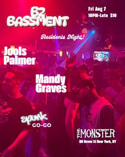 flyer for B2Bassment with Jools Palmer B2B Mandy Graves