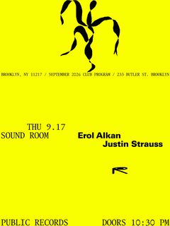 flyer for Erol Alkan, Justin Strauss