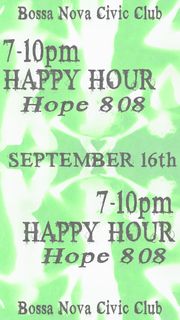 flyer for Happy Hour: Hope 808