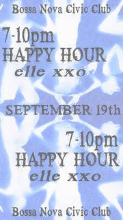 flyer for Happy Hour: elle xxo