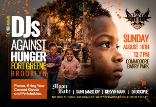 flyer for 17th Annual DJs Against Hunger