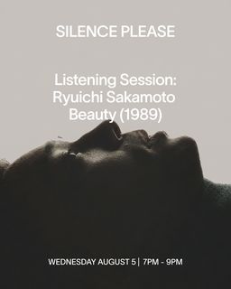 flyer for Listening Session: Ryuichi Sakamoto - Beauty (1989)