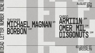 flyer for Disgonuts, Omer Mil, Armii1n, Michael Magnan, Borbón - Dead Letter No.9