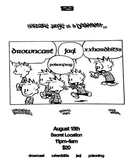 flyer for Basement Jungle with Drowncast/XXHARDBIT3S