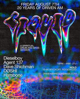 flyer for LIQUID: A spiritual Drum & Bass Session