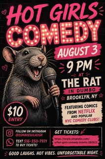 flyer for Hot Girls Comedy Show