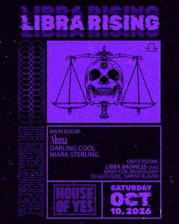 flyer for LIBRA RISING: Aluna, Darling Cool, Niara Sterling