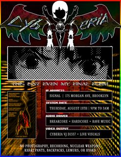 flyer for CYBERIA - Breakcore Rave
