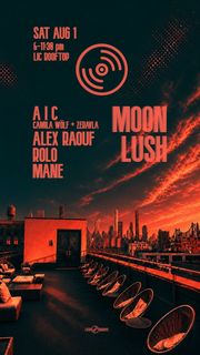 flyer for moon lush feat. Camila Wölf + Zeravla