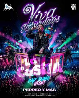 flyer for Viva Saturdays – La Casita: Bad Bunny Night at Viva Toro