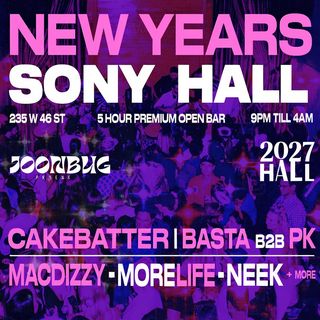 flyer for Sony Hall NYE 27 NYC