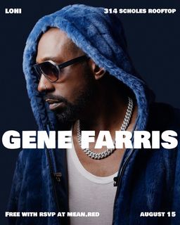 flyer for Gene Farris: LoHi Rooftop