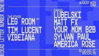 flyer for Non-Friction Records presents: Lubelski, Matt FX, Your Mom b2b Sylvan Paul, America Rose + more