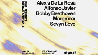 flyer for Luar presents: ALEXIS DE LA ROSA, MORENXXX, Sevyn Love, Bobby Beethoven, Alfonso Javier