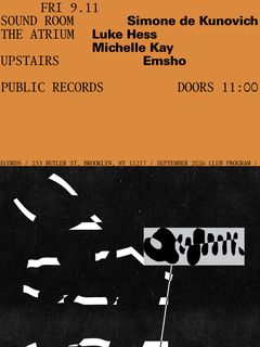 flyer for Simone de Kunovich / Luke Hess, Michelle Kay / Emsho