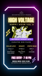 flyer for Happy Hour: High Voltage