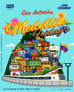 flyer for Medellin Fridays - Colombian Latin & Reggaeton Party NYC