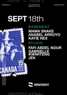 flyer for Mama Snake / Anabel Arroyo / Katie Rex / Fafi Abdel Nour / Gabrielle Kwarteng / Jek