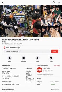 flyer for PAN!C ROOM