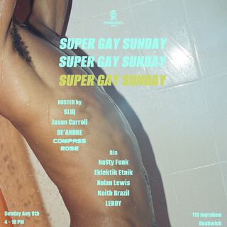 flyer for Super Gay Sunday