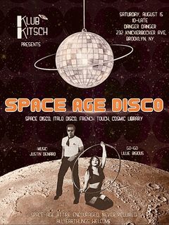 flyer for Klub Kitsch: Space Age Disco