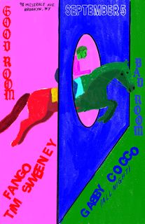 flyer for Fango, Tim Sweeney, gabby cocco (all night)