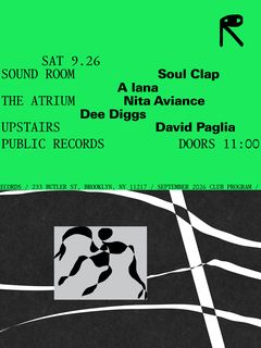 flyer for Soul Clap, A lana / Nita Aviance, Dee Diggs / David Paglia