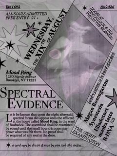 flyer for Spectral Evidence: The Night Examination