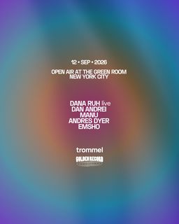 flyer for Golden Record NYC x trommel present PLO Man, Dana Ruh (LIVE), Dan Andrei