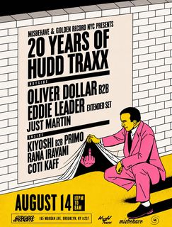 flyer for Golden Record NYC x Hudd Traxx present Oliver Dollar B2B Eddie Leader