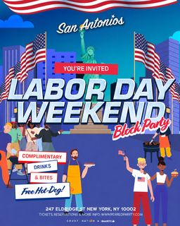 flyer for Labor Day Block Party NYC
