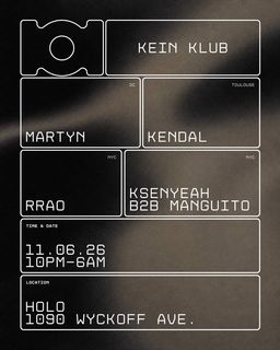 flyer for KEIN KLUB: Martyn, Kendal  +