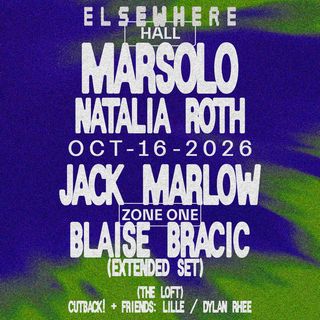 flyer for Marsolo, JACK MARLOW, Natalia Roth, Blaise Bracic, cutback! + friends: LILLE, Dylan Rhee